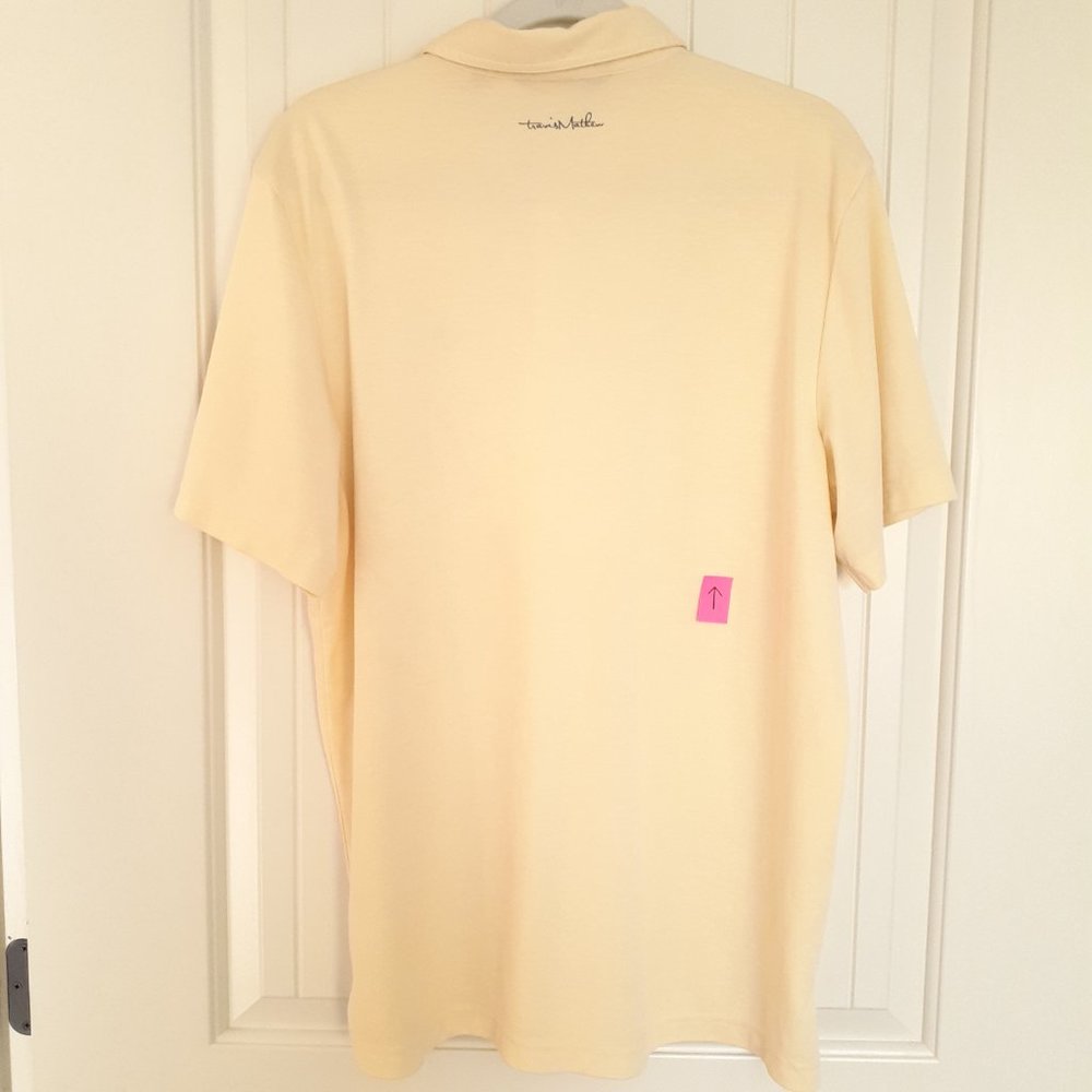 Travis Mathew Pit Boss Polo in Heather Pale Sunset Yellow Size XL - Picture 9 of 13